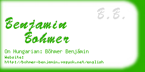 benjamin bohmer business card