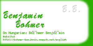 benjamin bohmer business card